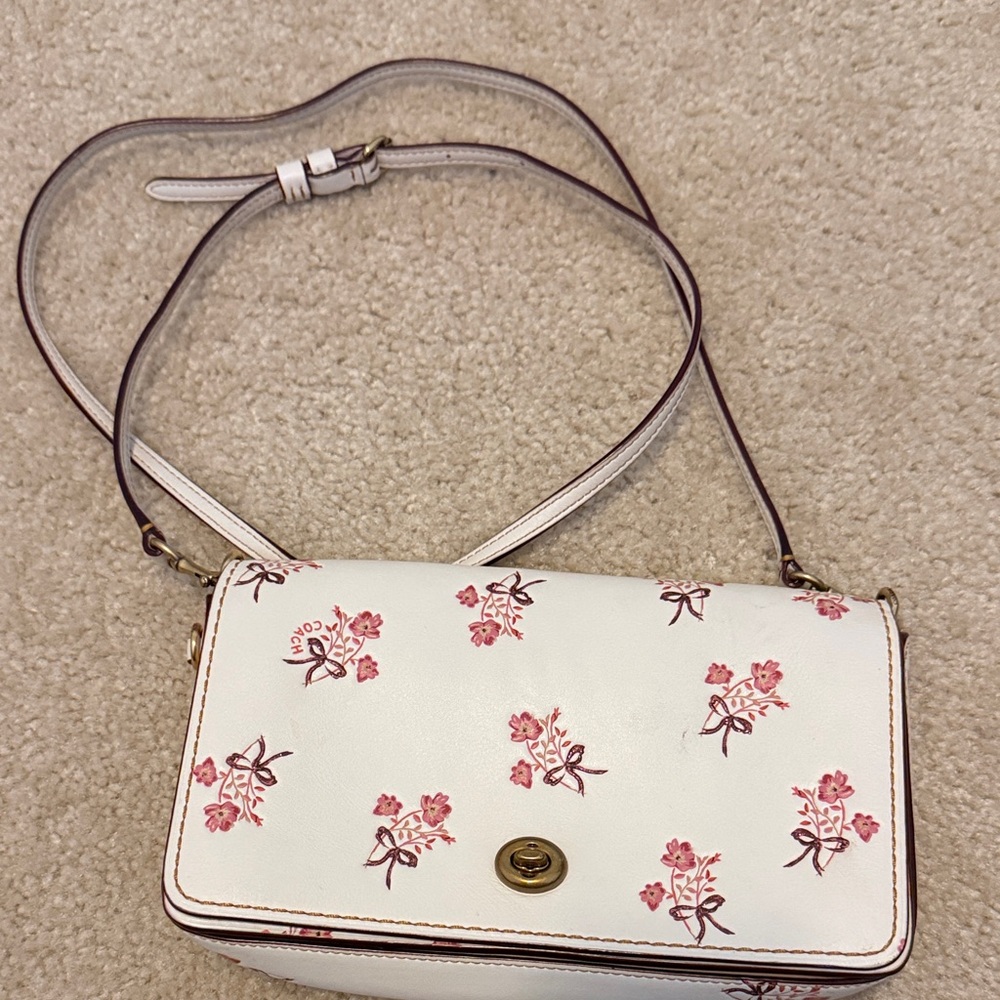 Floral White and Pink Women's Bag